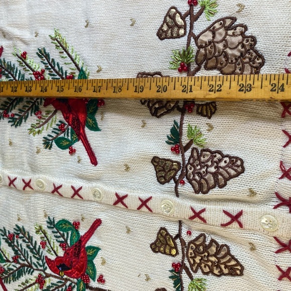 Women’s White Vest One Resource NWT Sweater Knit Embroidered Cardinals XL (16-18 - Picture 8 of 10